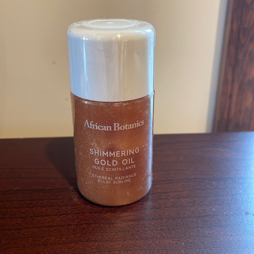 African Botantics Shimmering Gold Oil, NIB, 2oz